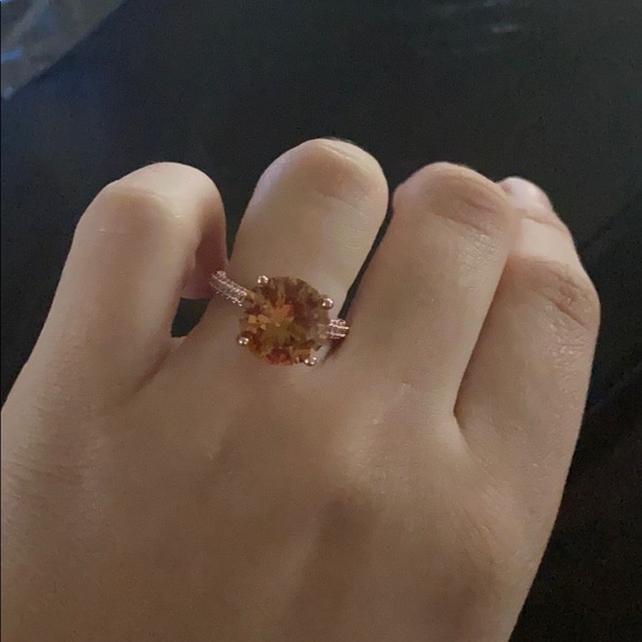 GorgeousWhite Sapphire Rose Gold Filled Ring - Picture 16 of 16